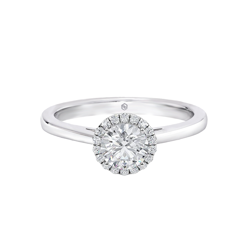 0.8ct ハローラブ ラウンド ダイヤモンド エンゲージメント リング