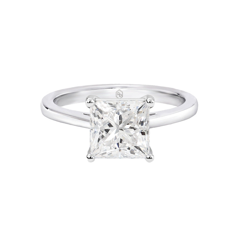 1ct ソリティア プリンセス ダイヤモンド エンゲージメント リング
