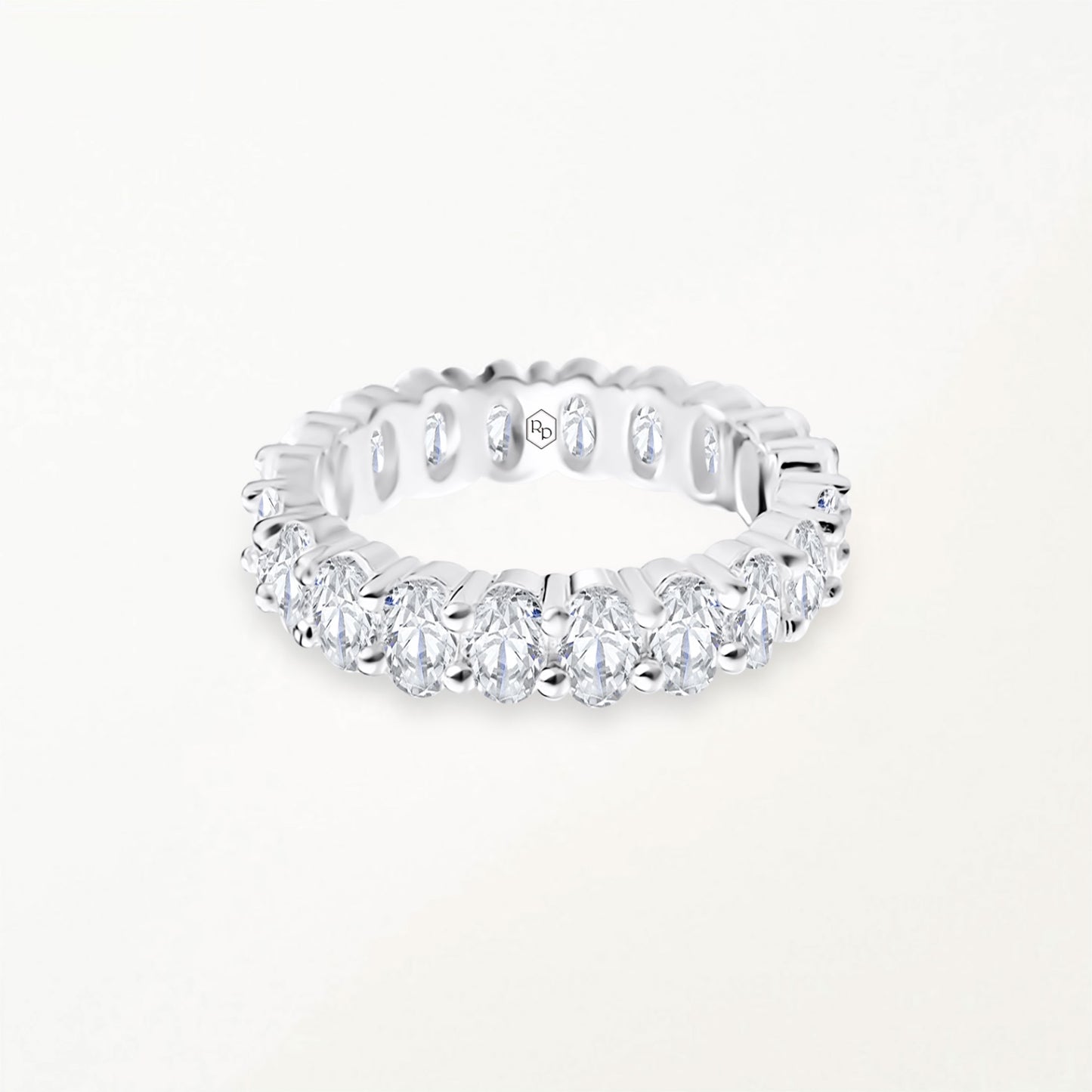 1.4ct プロング オーバル フルダイヤモンド ウェディングバンド