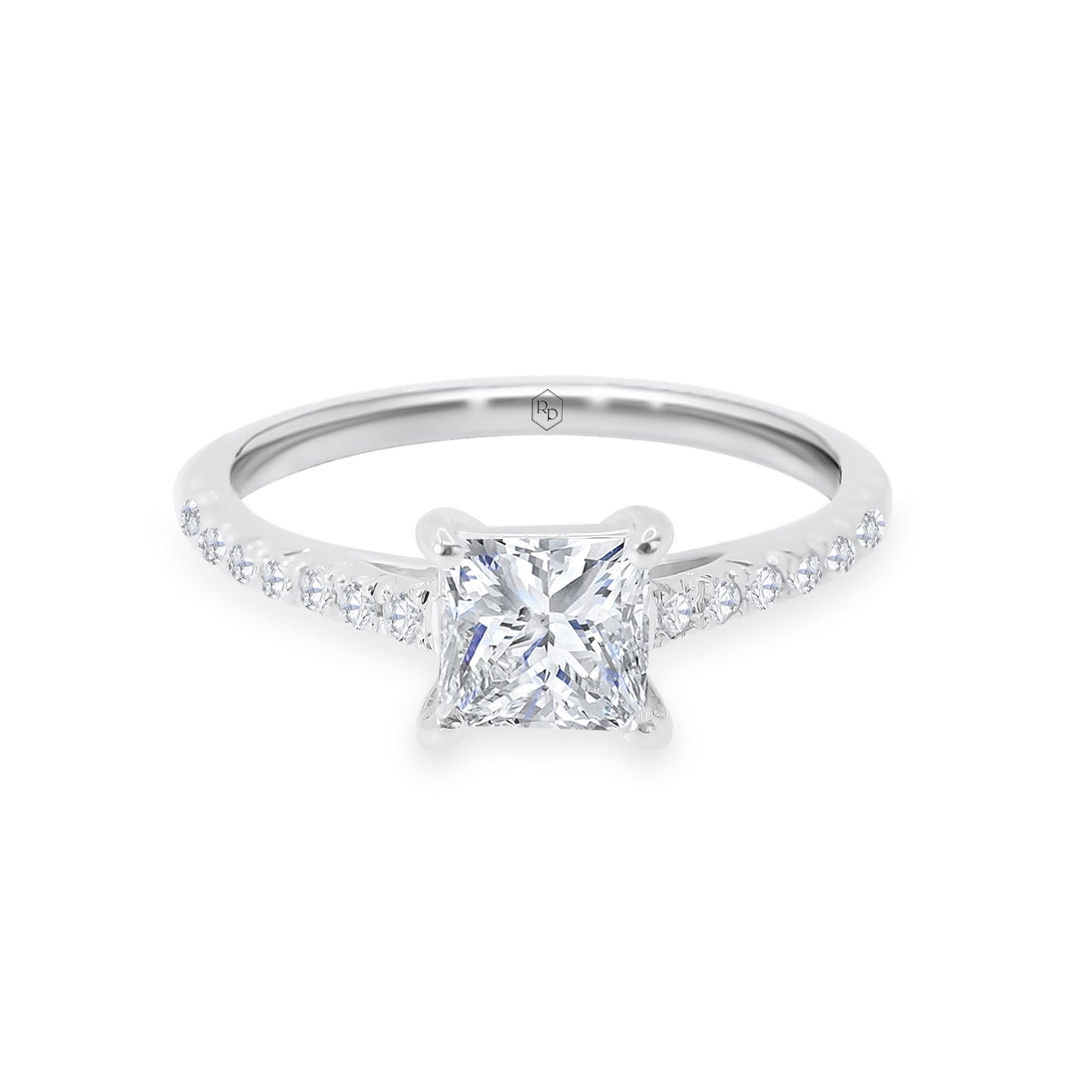 0.8ct ソリティア プリンセス ハーフ エンゲージメントリング